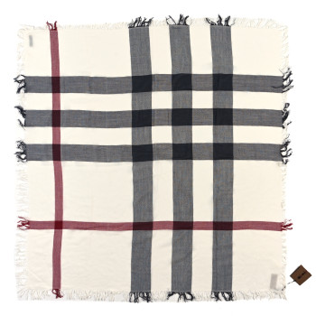 BURBERRY Wool House Check Scarf Ivory