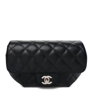CHANEL Calfskin Quilted CC Uniform Flap Belt Bag Black