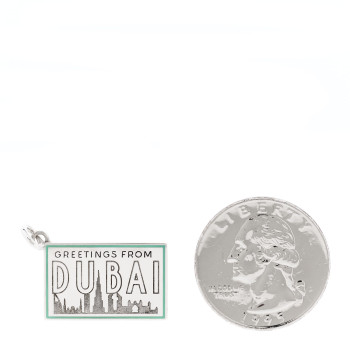 TIFFANY Sterling Silver Enamel Dubai Postcard Charm Blue