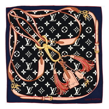 LOUIS VUITTON Silk Wool All That Straps Shawl Black