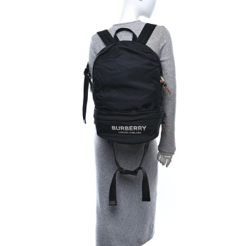 BURBERRY Nylon Rex Convertible Backpack Bum Bag Black