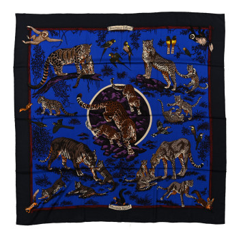 HERMES Cashmere Silk Tendresse Feline Shawl 140