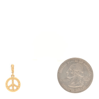 DAVID YURMAN 18K Yellow Gold Diamond Cable Collectibles Peace Sign Pendant