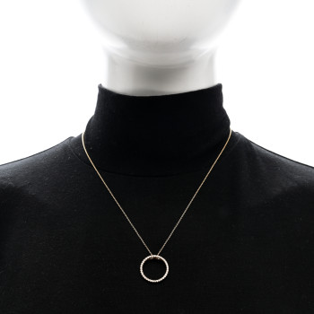 ROBERTO COIN 18K Rose Gold Diamond Circle Pendant Necklace