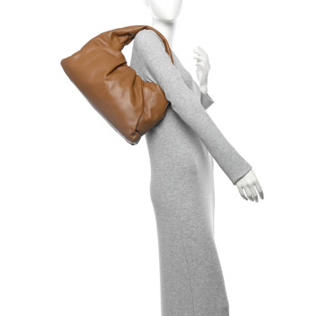 BOTTEGA VENETA Smooth Butter Calfskin Medium The Shoulder Pouch Cammello