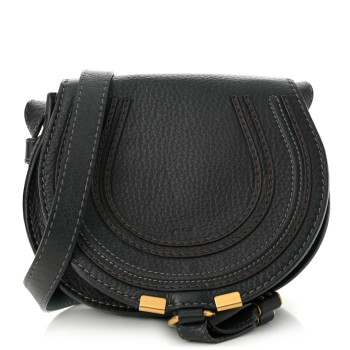 CHLOE Calfskin Mini Marcie Round Crossbody Bag Black