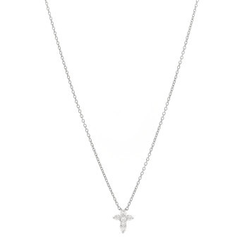 ROBERTO COIN 18K White Gold Diamond Tiny Treasures Baby Cross Pendant Necklace