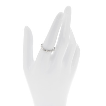 TIFFANY Platinum Diamond Round Baguette Half Band Ring 56 7.5