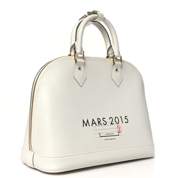 LOUIS VUITTON Smooth Calfskin Signature Alma PM White