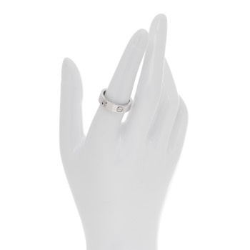 CARTIER 18K White Gold 3 Diamond 5.5mm LOVE Ring 54 7