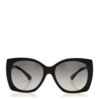 CHANEL Acetate Square CC Heart Sunglasses 5519 Black