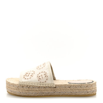 GUCCI Canvas Interlocking G Damita Espadrille Sandals 37 Natural