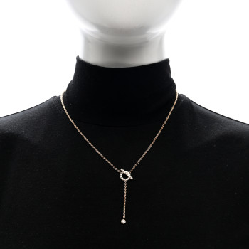 HERMES 18K Rose Gold Diamond Finesse Lariat Necklace