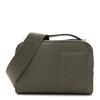 LOEWE Satin Calfskin Mini Camera Bag Olive Green