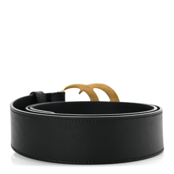 GUCCI Calfskin Double G 40mm Belt 85 34 Black