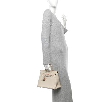 HERMES Togo Birkin 25 Craie
