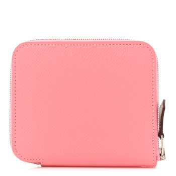 HERMES Epsom Silk'In Compact Wallet Rose Confetti