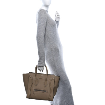 CELINE Drummed Calfskin Mini Luggage Dune