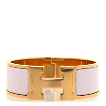 HERMES Enamel Wide Clic Clac H Bracelet PM Rose Poudre
