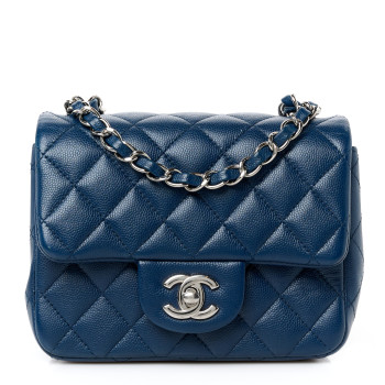CHANEL Caviar Quilted Mini Square Flap Navy