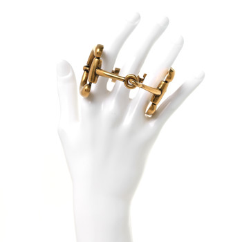 GUCCI Brass Horsebit Bracelet S Aged Gold