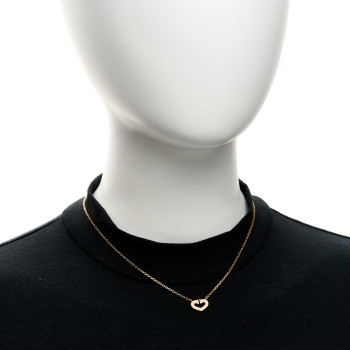 CARTIER 18K Pink Gold Diamond Hearts And Symbols Pendant Necklace