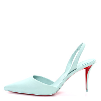 CHRISTIAN LOUBOUTIN Nappa Apostropha 80 Slingback Pumps 38.5 Iceberg
