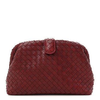 BOTTEGA VENETA Nappa Intrecciato The Lauren 1980 Clutch Gigolo Red