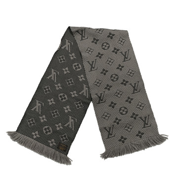 LOUIS VUITTON Wool Silk Logomania Scarf Verone