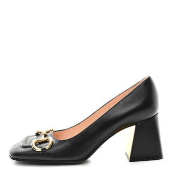 GUCCI Malaga Kid Horsebit 75mm Pumps 38.5 Black