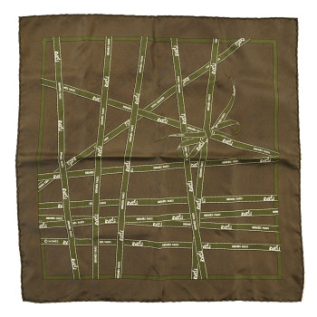 HERMES Silk Bolduc Pocket Square 45 Vert