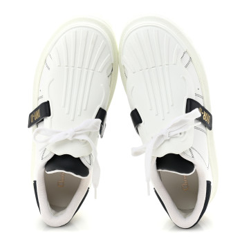 CHRISTIAN DIOR Calfskin Bi-Color Dior-ID Platform Sneakers 41 White Deep Blue
