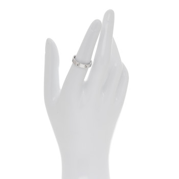 CARTIER 18K White Gold 8 Diamond 4mm Wedding Band LOVE Ring 52 6