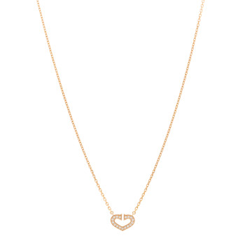 CARTIER 18K Pink Gold Diamond Hearts And Symbols Pendant Necklace