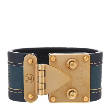 LOUIS VUITTON Chèvre Suhali S Lock Bracelet Blue