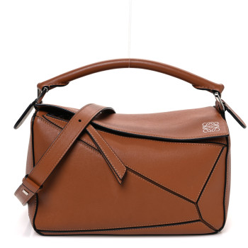 LOEWE Calfskin Small Puzzle Bag Tan