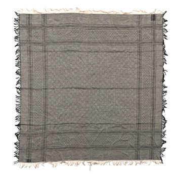 GUCCI Wool Silk GG Monogram Diamante Plaid Surviee Shawl Beige Dark Brown
