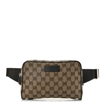GUCCI Monogram Belt Bag Dark Brown