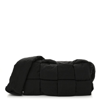BOTTEGA VENETA Nylon Intrecciato Padded Tech Cassette Bag Black
