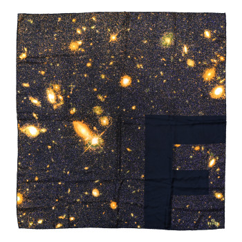 FENDI Silk Galaxy Foulard Scarf Navy