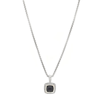 DAVID YURMAN Sterling Silver Diamond Black Orchid 7mm Petite Albion Necklace