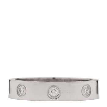 CARTIER 18K White Gold 8 Diamond 4mm Wedding Band LOVE Ring 52 6