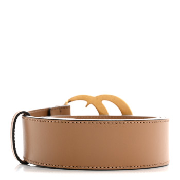GUCCI Calfskin Double G 40mm Belt 115 46 Tan