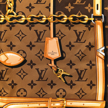 LOUIS VUITTON Silk Monogram Confidential Square Scarf Brown