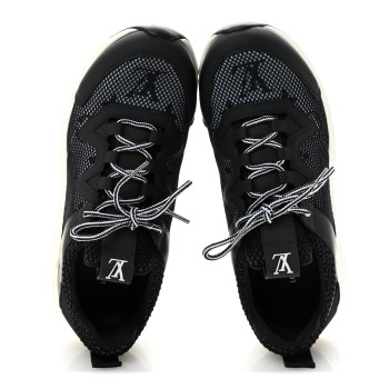 LOUIS VUITTON Technical Nylon Monogram Rubber Aftergame Sneakers 36 Black