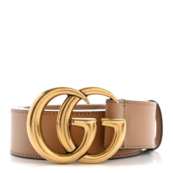 GUCCI Calfskin Double G 40mm Belt 115 46 Tan
