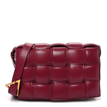 BOTTEGA VENETA Nappa Maxi Intreccio Padded Cassette Crossbody Bag Dark Red