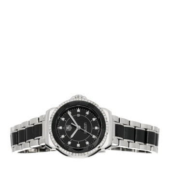TAG HEUER Stainless Steel Ceramic Diamond Bezel 32mm Formula 1 Lady Quartz Watch Black WAH1312