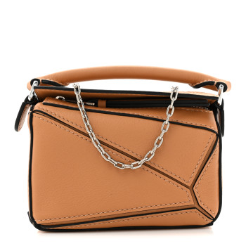 LOEWE Calfskin Nano Puzzle Bag  Warm Desert