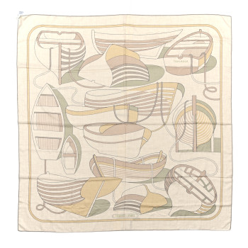 HERMES Cashmere Silk Thalassa Shawl 140 Beige Rose Mastic